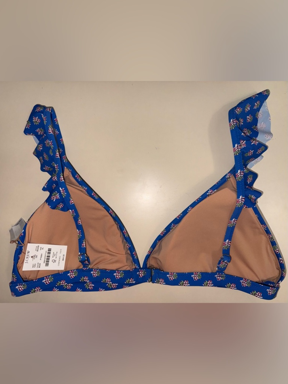 J.Crew Blue Floral Bikini Top - Picture 2 of 2